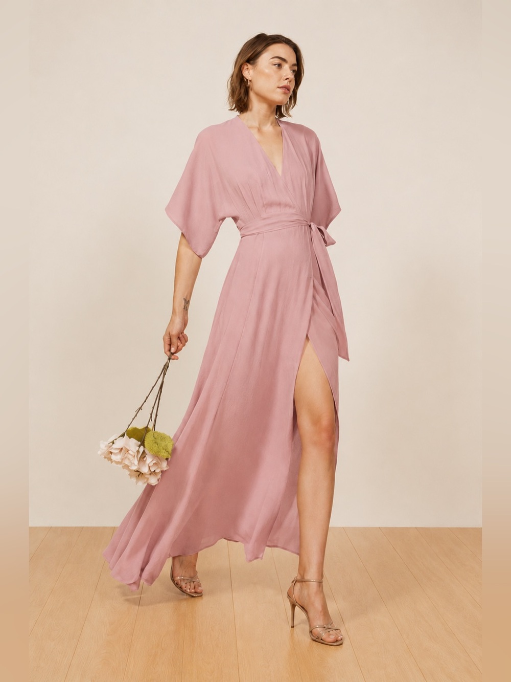 New! Winslow Pink Wrap Maxi Dress with Side Slit 🌸 Small NWT! - Picture 1 of 15